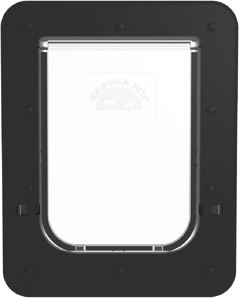 Hakuna Pets Super Tough Pet, Cat and Dog Door with 2-Way Locking Panel for Screens, Doors, Walls and Glass up to 2.17" Thick, Small, Black image number 2