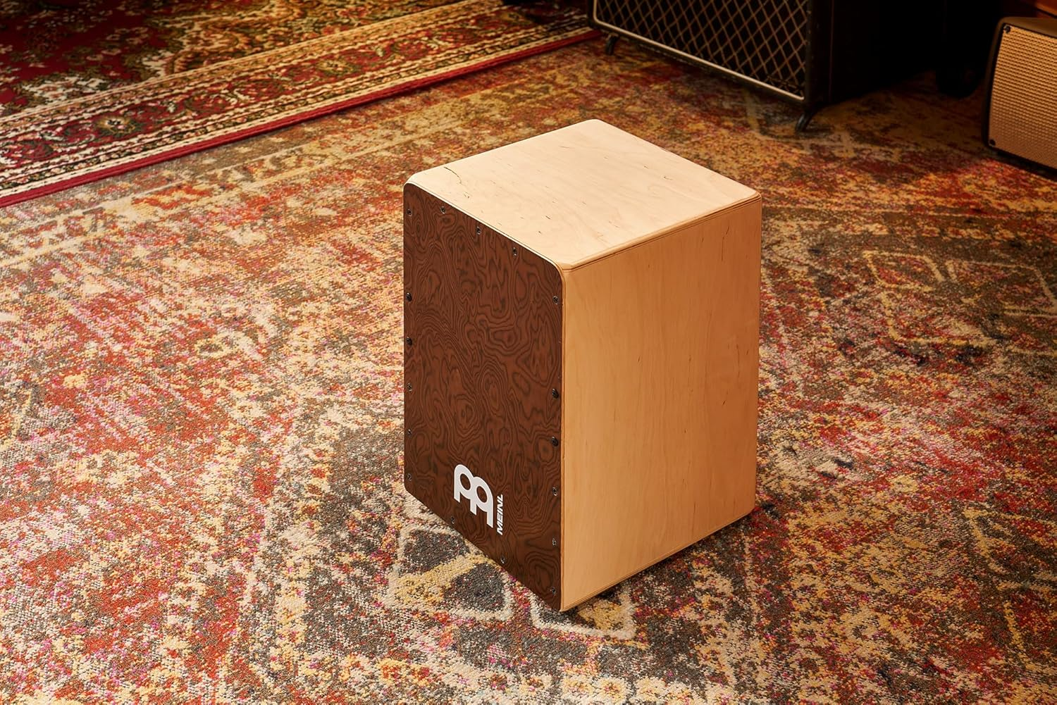 Meinl Percussion Snarecraft Cajon Box Drum with Internal Snares and Bass Tone for Acoustic Music &Acirc;&euro;&rdquo; Made in Europe &Acirc;&euro;&rdquo; Play with Your Hands, Baltic Birch, Burl Wood (SC80BW) image number 4