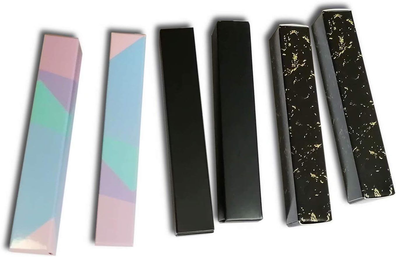 50 Pcs Empty Lip Gloss Boxes 12X2X2Cm Mascara Wand Tube Packaging Black Marbling Long Lipgloss Paper Case Lip Balm Glaze Gift Organizer Foldable DIY Make-Up Sample Wrapping Storage