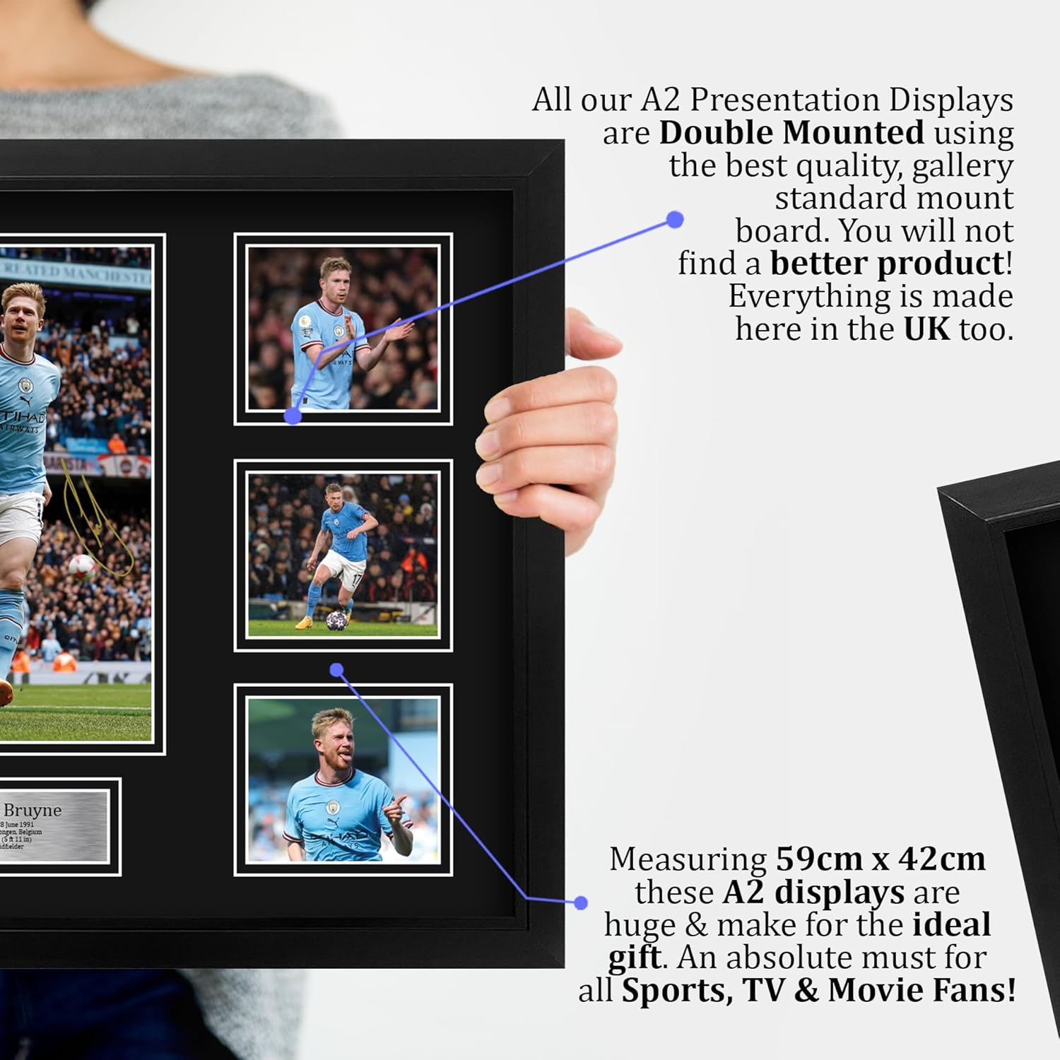 HWC Trading Kevin De Bruyne Manchester City Printed Memorabilia Signed Autograph Photograph Display for Football Fans and Supporters - A2 Framed image number 3