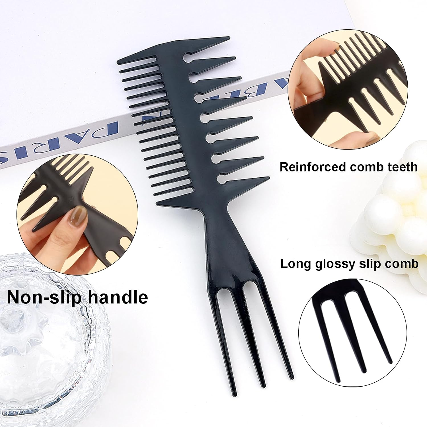 ARJDXDP 3 Pcs Big Holes Barber Hair Brush Sponge, Double Side Magic Twist Hair Sponge, Twists Dread Afro Coils Hair Curl Brush for Home and Barber image number 3