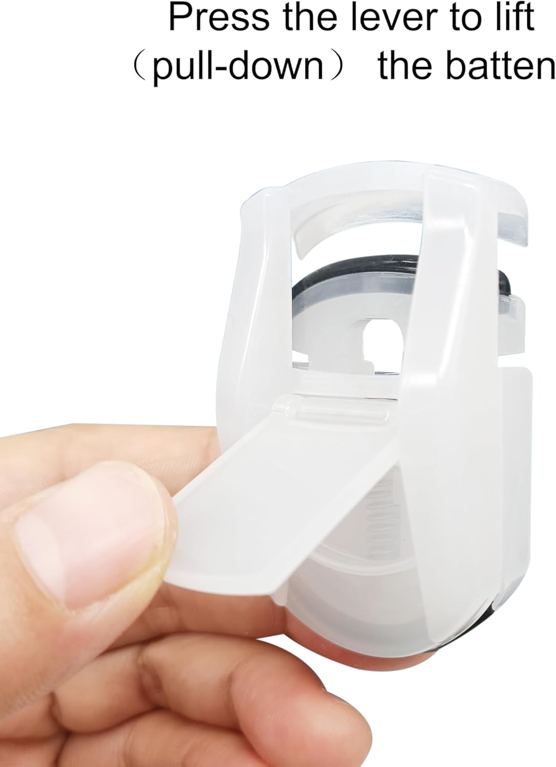 Ginalaia Portable Eyelash Curler, Small & Exquisite, White, Silicone Pad, Travel Size image number 3