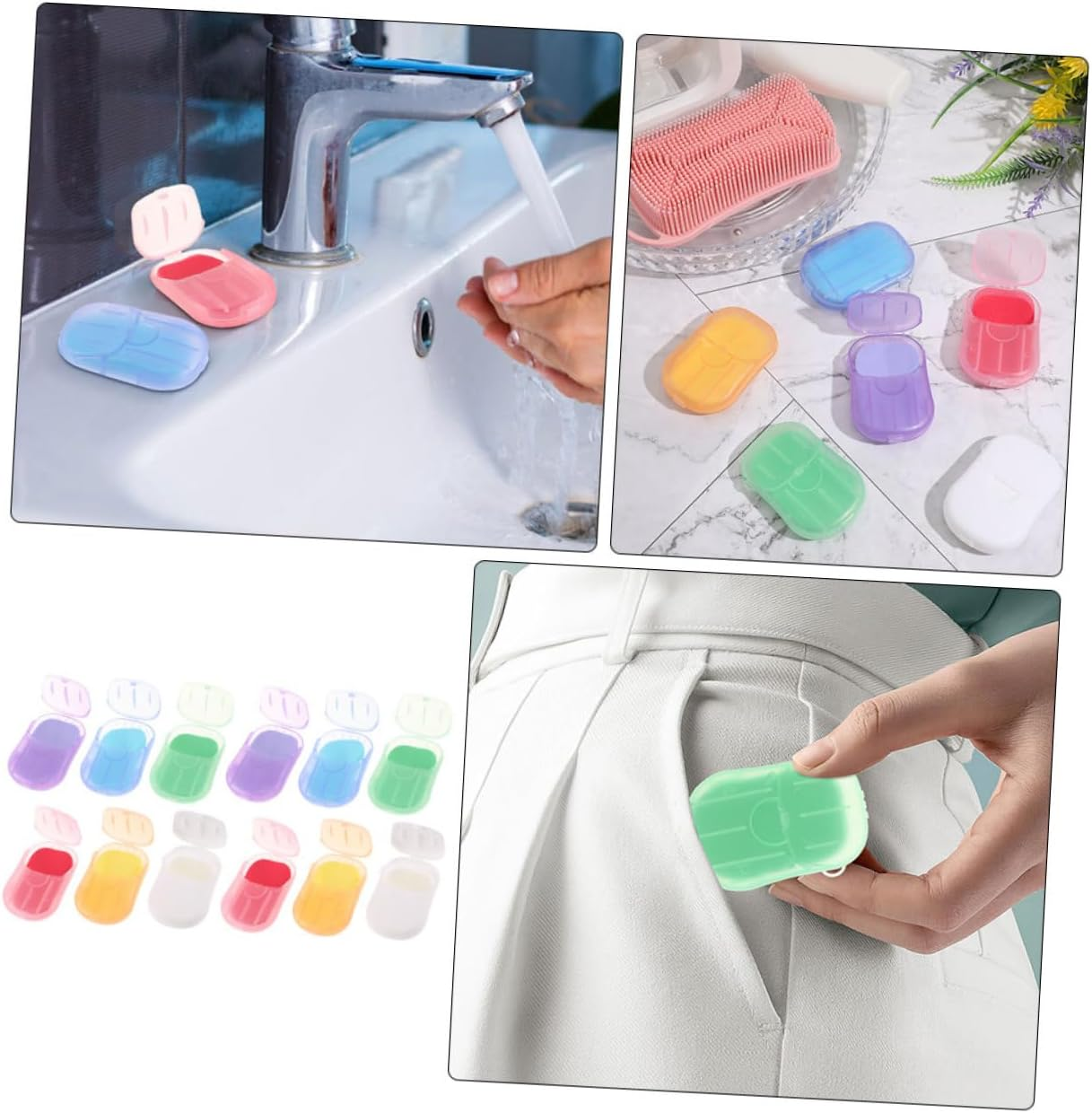 YARNOW 12 Boxes Portable Paper Soap Sheets Travel Hand Soap for Camping Hiking Outdoor Activities in Variety of Scents Convenient Hand Washing and Toilet Cleaning image number 3