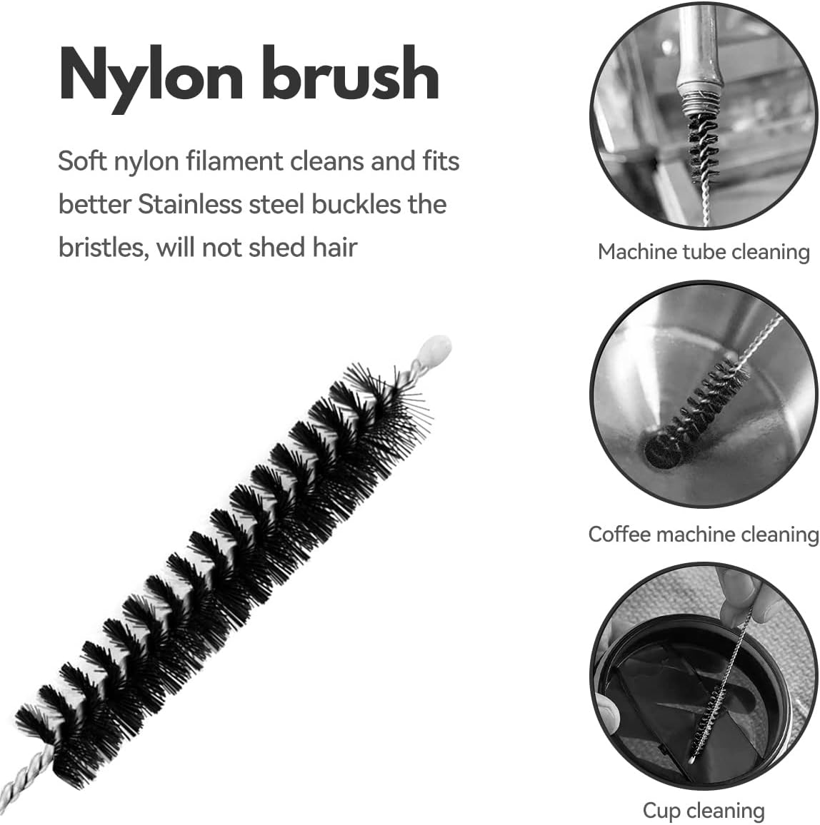 Proxima Direct 12 PCS Straw Cleaner Brush Set Bendable Straw Cleaning Brushes Kit Nylon Bristles Stainless Steel Handle to Clean Pipe Narrow Tube and Other Hard to Access Corners (Black) image number 5