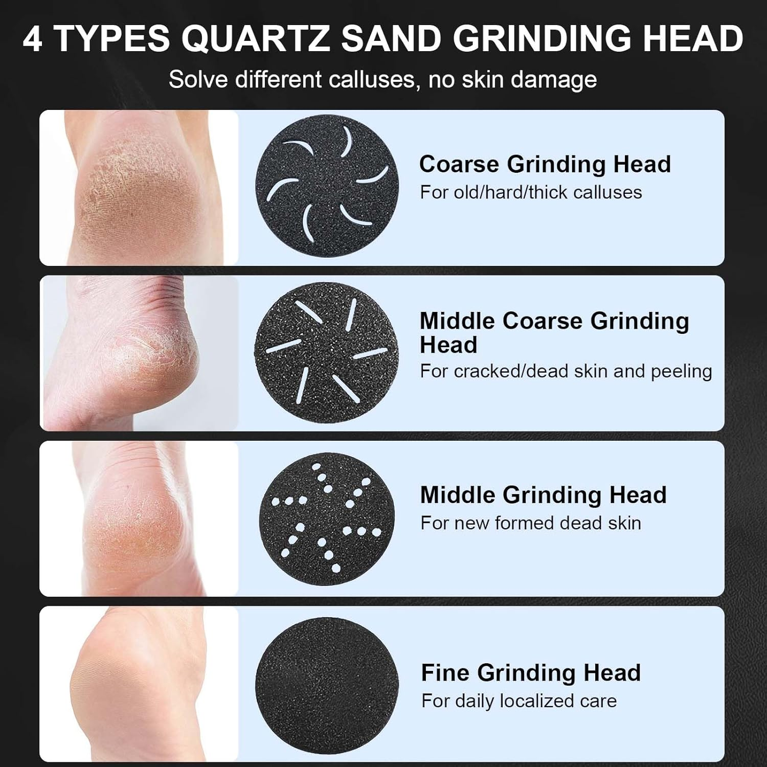 Callus Remover, Electric Callus Remover, Portable Callus Remover, Rechargeable IPX6 Waterproof Callus Remover with LED Display for Professional Foot Care Pedicure image number 4