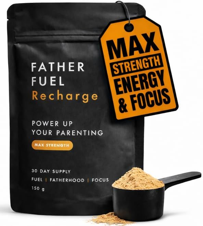 Recharge &ndash; Daily Energy & Focus Drink Mix for Men | Dad-Crafted Blend with Ginseng, L-Theanine, Inositol, Coq10 & B-Vitamins | 30-Day Supply &ndash; Steady Fuel, No 2Pm Crash