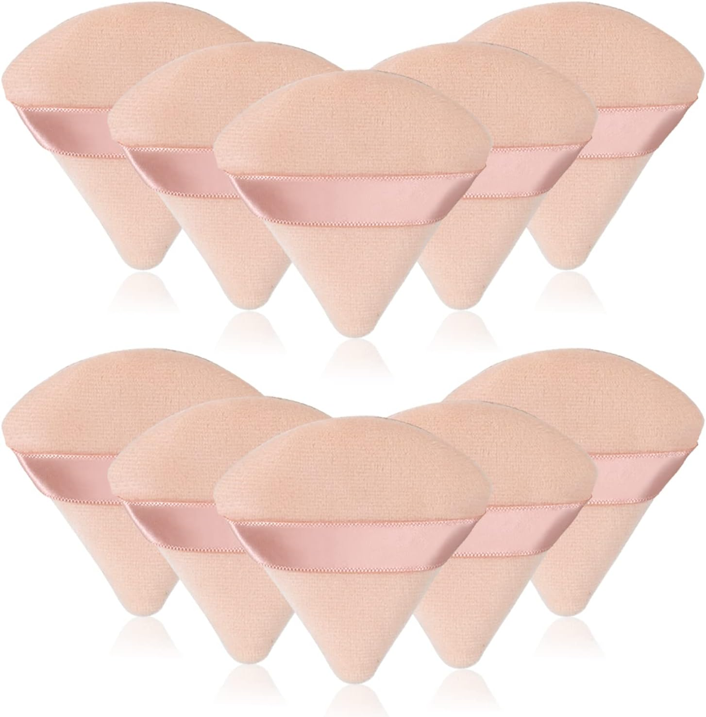 6Pcs Soft Makeup Powder Puff - Triangle Velour Puffs for Setting Loose and Body Powder, Mineral Cosmetic Foundation Blender Sponge, Beauty Makeup Tools (Black)