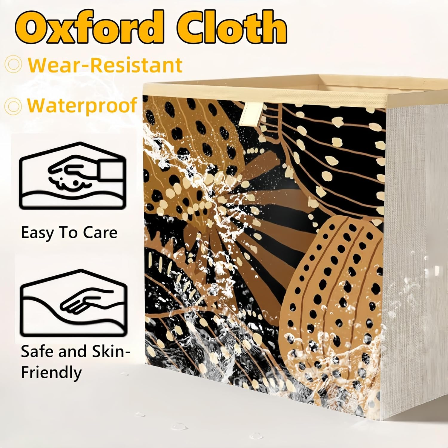 2 Packs Collapsible Storage Bins, Retro Style Foldable Storage Box for Toys, Clothes, Books, Closet & Shelves, Durable Home Storage Basket Organizer (A-Horse) image number 3