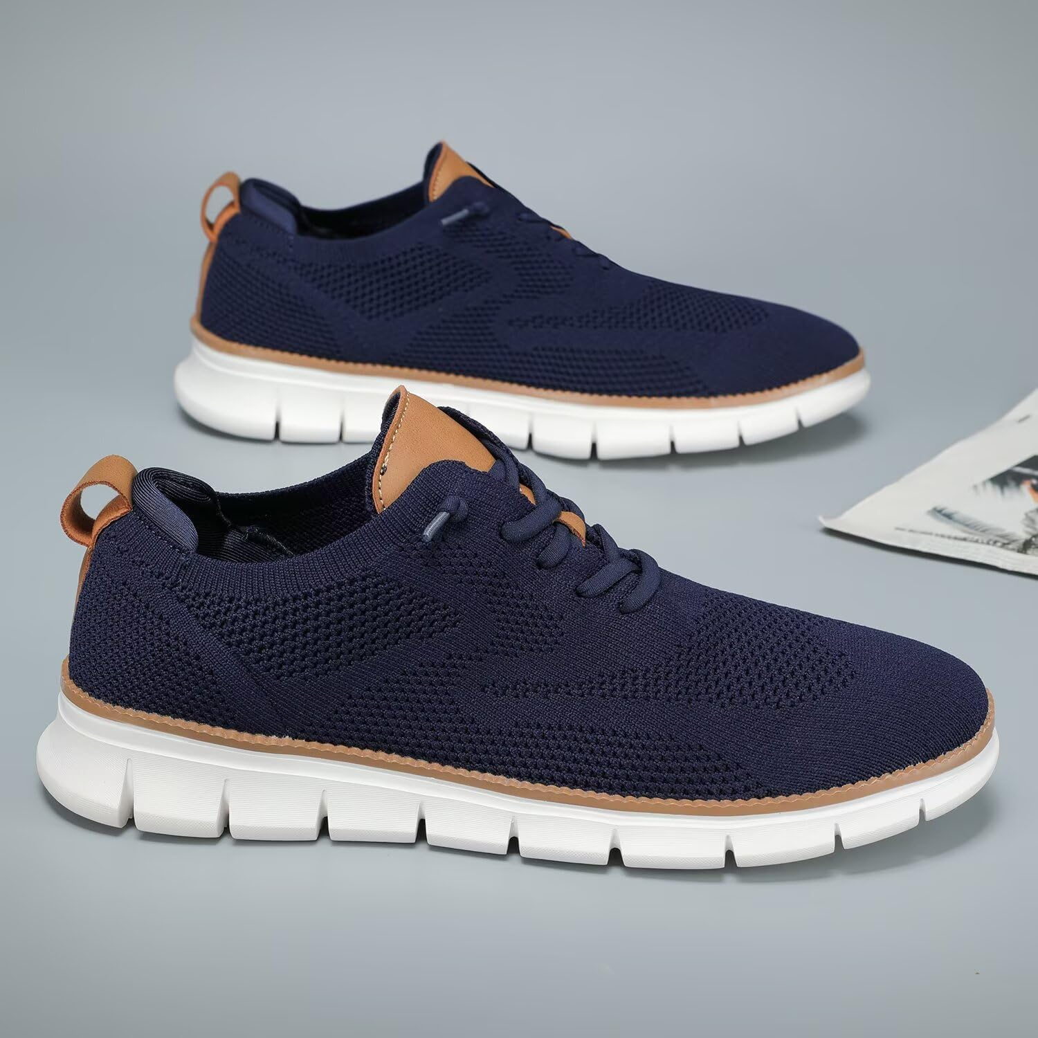 Men'S Oxfords Business Shoes Fashion Mesh Casual Dress Walking Sneakers Comfortable Lightweight Soft Sole image number 6