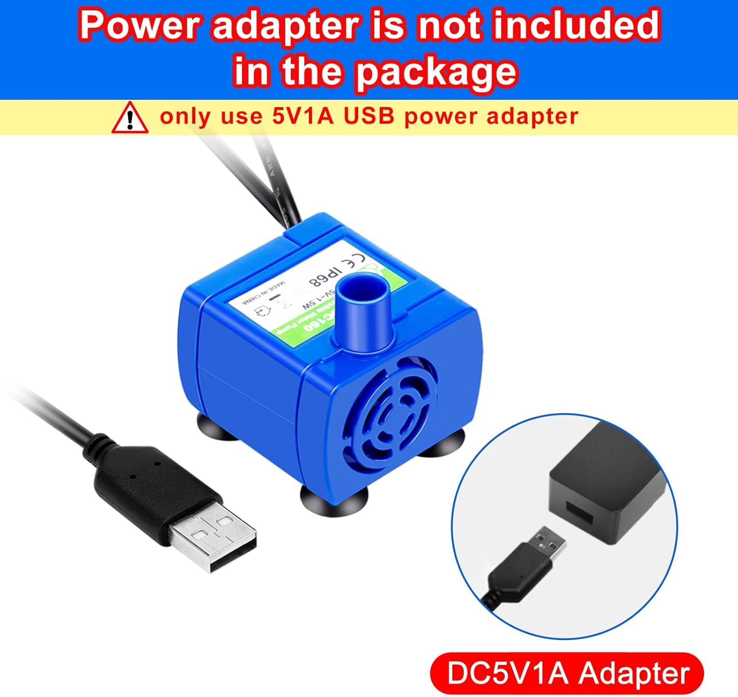 Cat Water Fountain Pump, Pet Water Fountain Pump Replacement Pump DR-DC160 Motor,Cat Fountain Motor Replacement and Cat Water Dispenser Replacement Pump image number 1