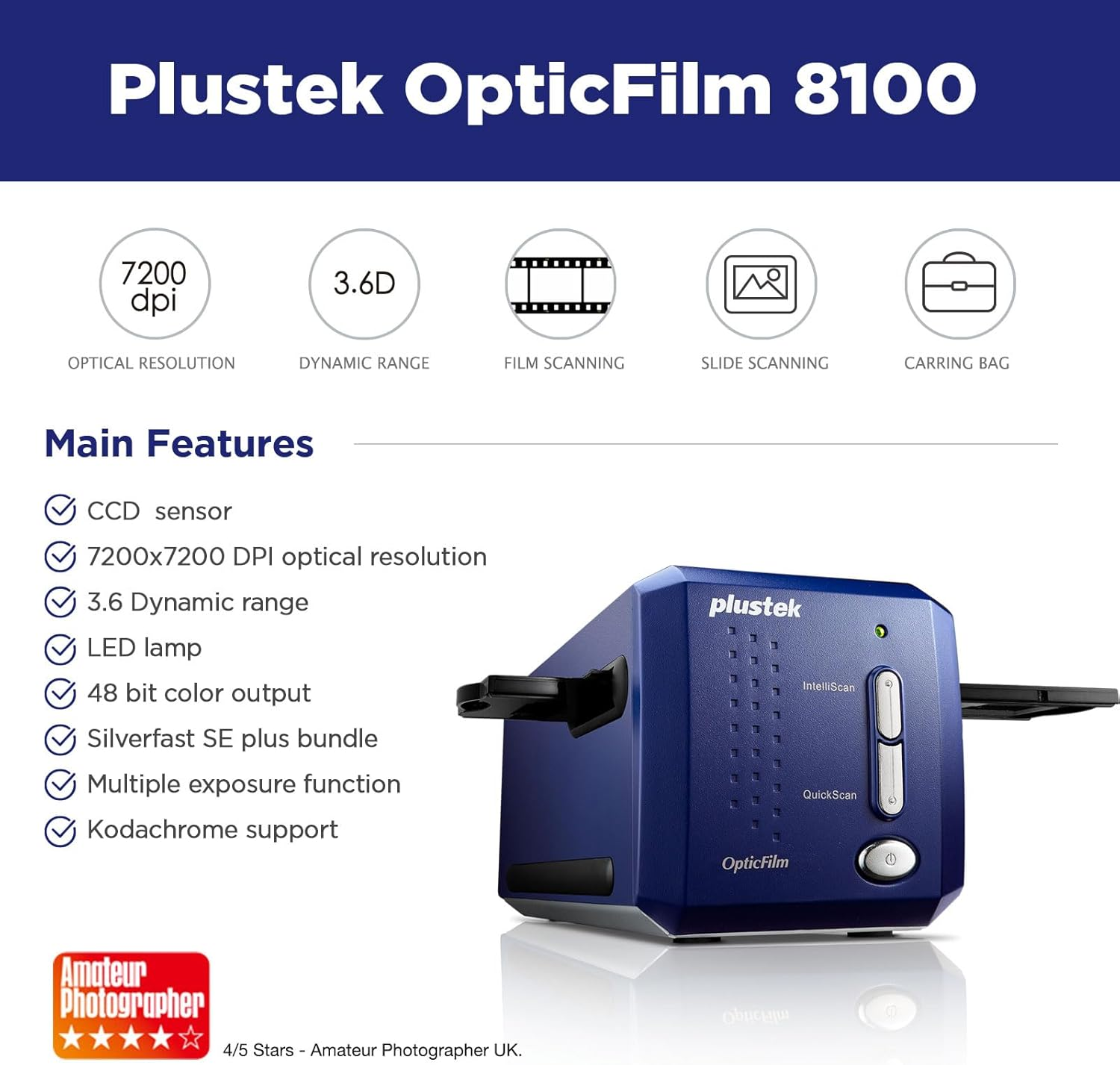 Plustek Opticfilm 8100 Handheld, Film and Imaging Scanner image number 6