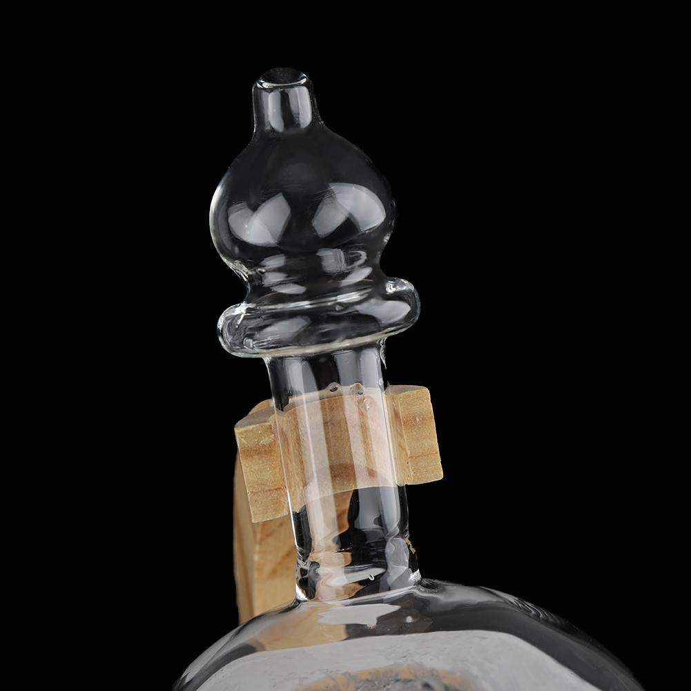 Weather Station - Storm Glass Weather Forecast - Creative Globe-Shaped - Storm Glass Bottle - Small Desktop Weather Predictor - with Wooden Base - for Home and Office image number 6