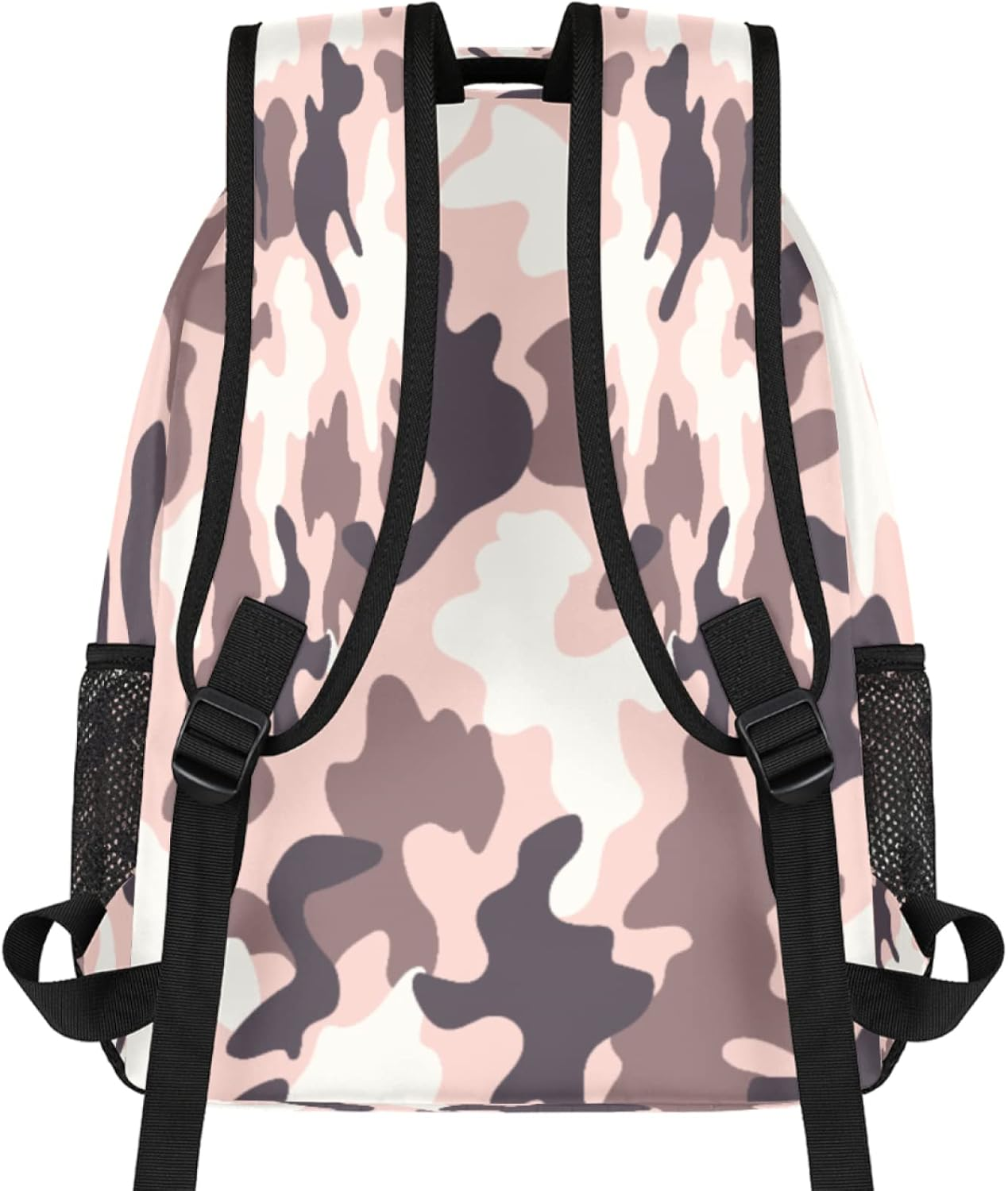 Tropicallife Pink Camouflage Stripes Kids Backpack Camo School Bags for Girls Boys Durable Canvas Casual Dayback with Double Mesh Side Pockets image number 4