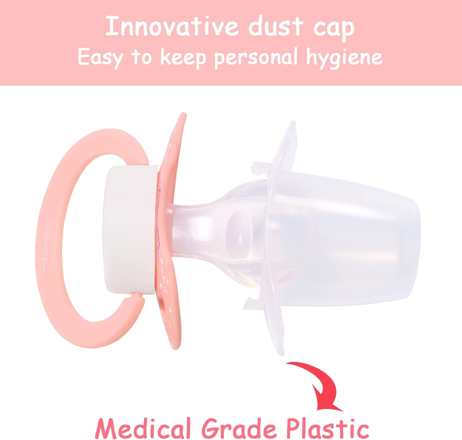 Littleforbig Bigshield Generation-Ii Big Sized Pacifier Cuties Pattern Pink Bunny image number 3