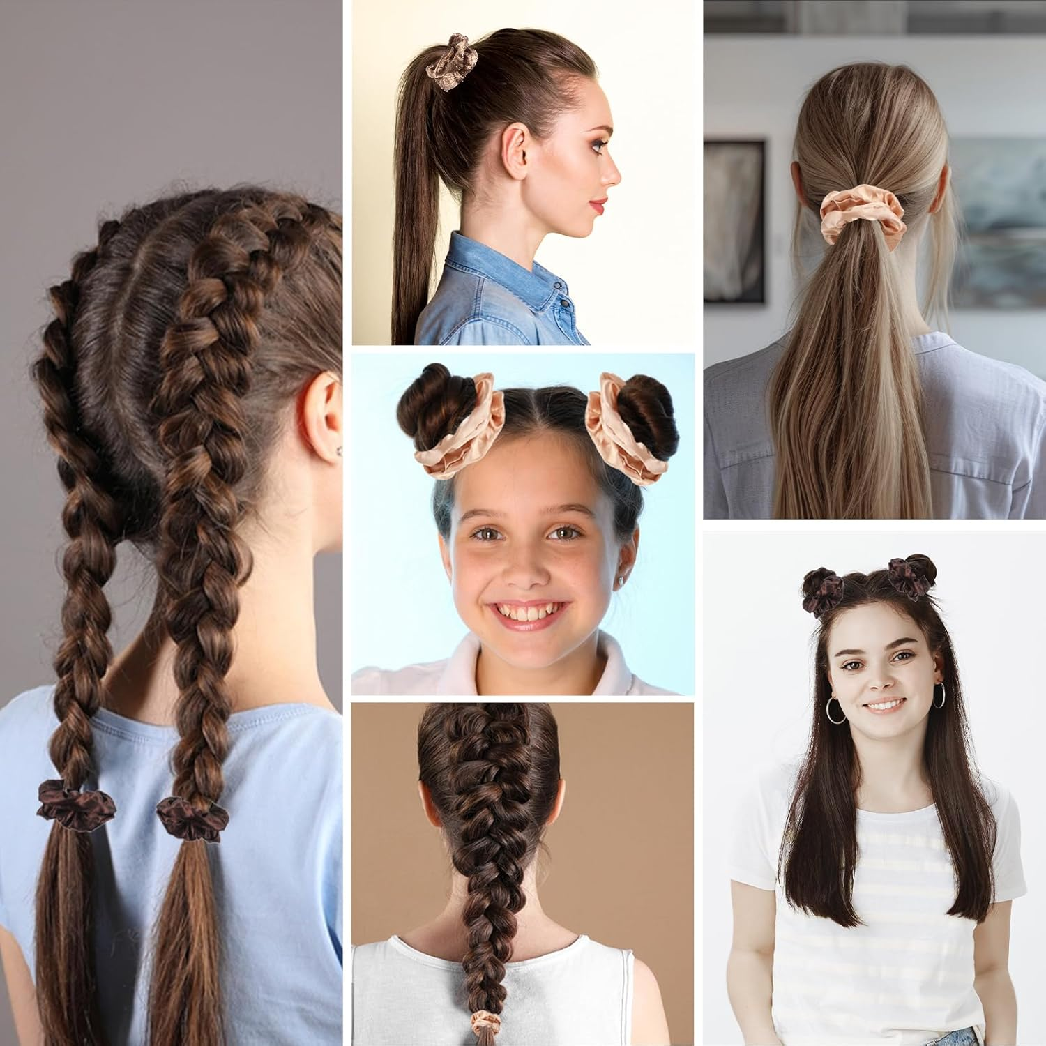 24 Pcs Satin Silk Hair Scrunchies for Women Soft Hair Ties Bands Bulk Fashion Hair Bands Ropes Elastic Ponytail Holder Cute No Damage Hair Ties for Women Girls Hair Accessories Decorations image number 3