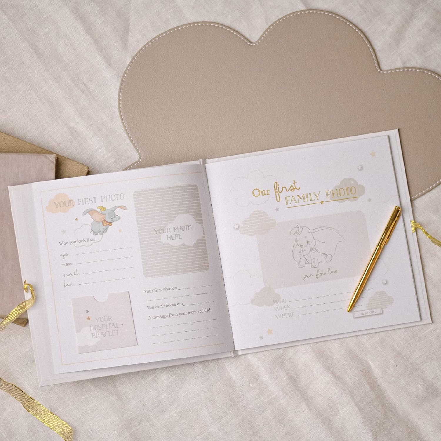Happy Homewares Magical Beginnings My Baby Memories Dumbo My First Year Record Book - the for a Newborn Baby - Officially Licensed image number 2
