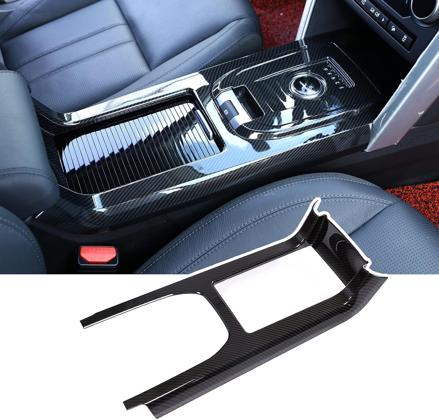 LLKUANG Carbon Fiber Style ABS Inner Center Console Gear Shift Frame Trim for Land Rover Discovery Sport 2015-2019