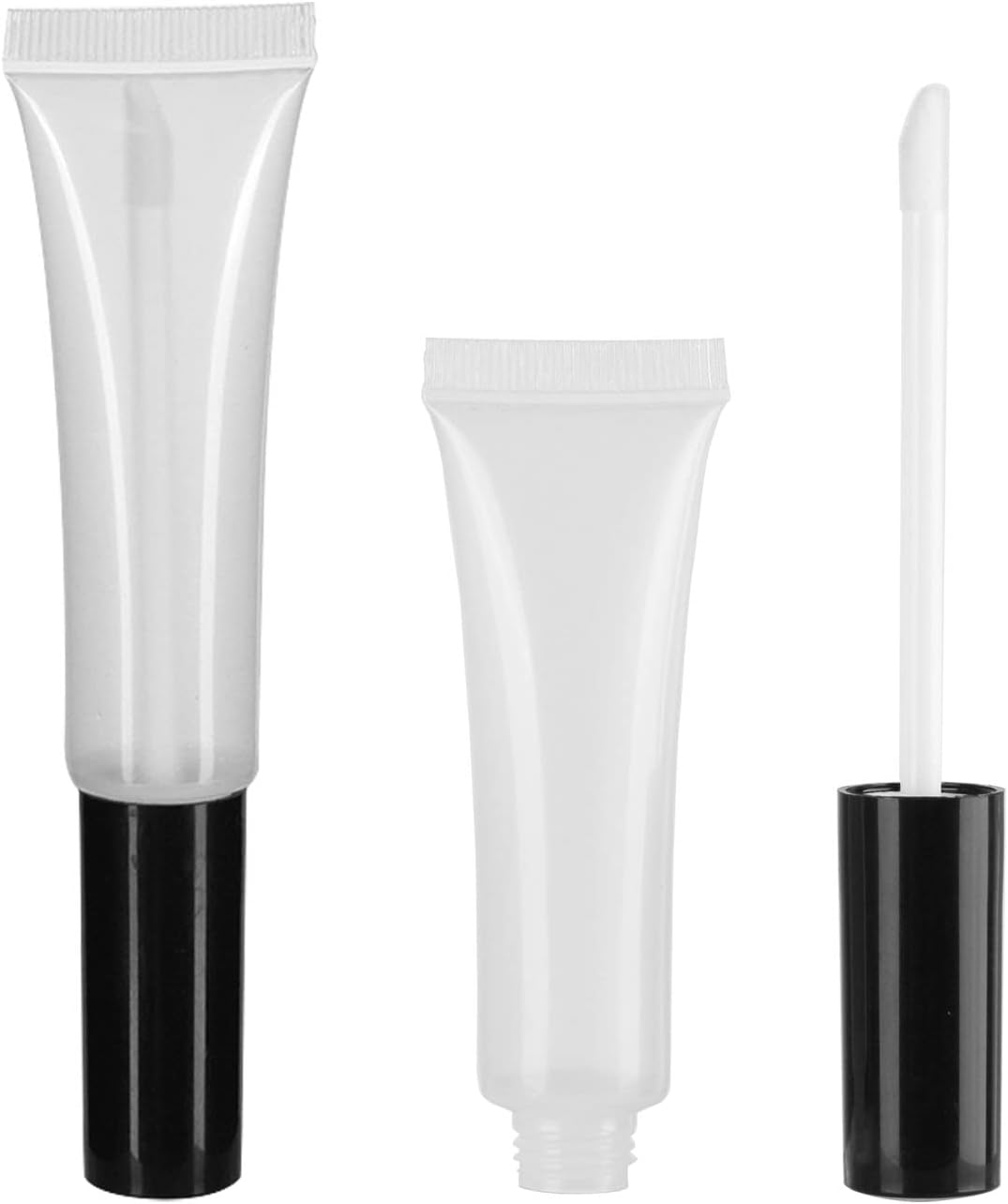 COSIDEA 50 Pack Empty Black 15Ml Squeeze Lip Gloss Tubes with Wand 0.5Oz Soft Lipgloss Container Chapstick Containers Empty Tube - Purple image number 4