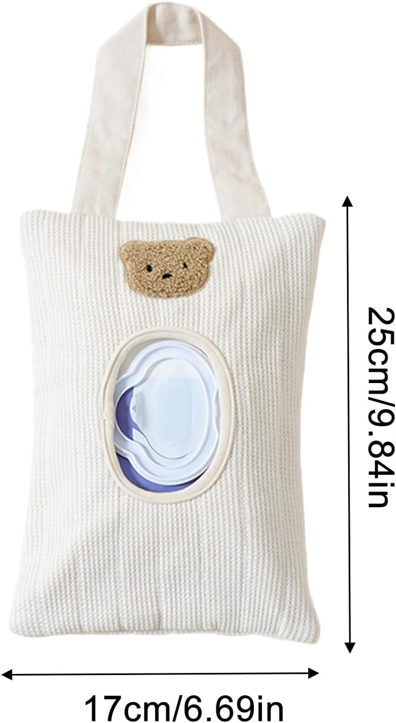 Wipes Dispenser,Portable Wet Tissue Storage Bag | Hangable Portable Container Bag for Home Travel Kitchen Organizing Bathroom Storage Wall image number 2