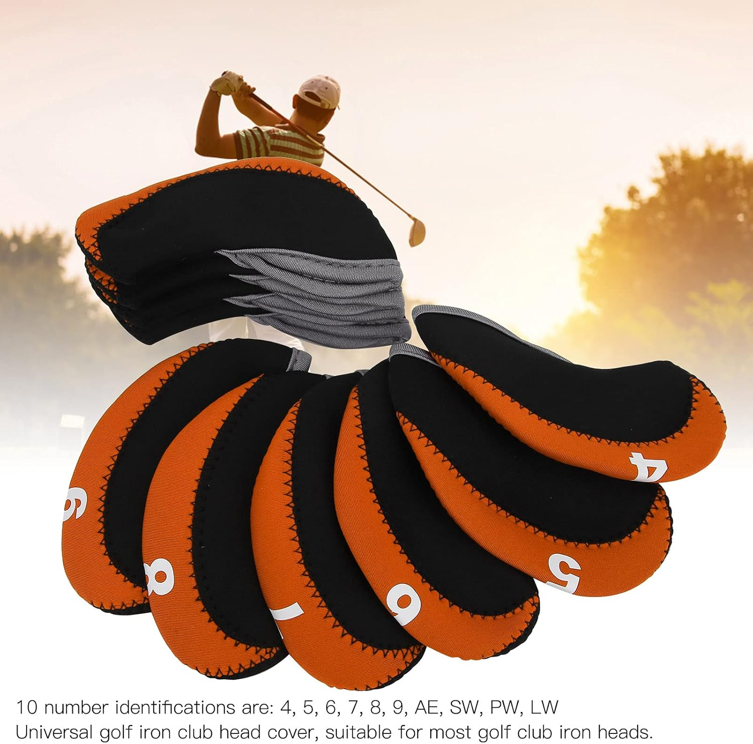 Keshow Golf Irons Club Head Covers, Convenient Easy to Distinguish Golf Ball Club with Number Identification for Golf Club for Protection image number 6