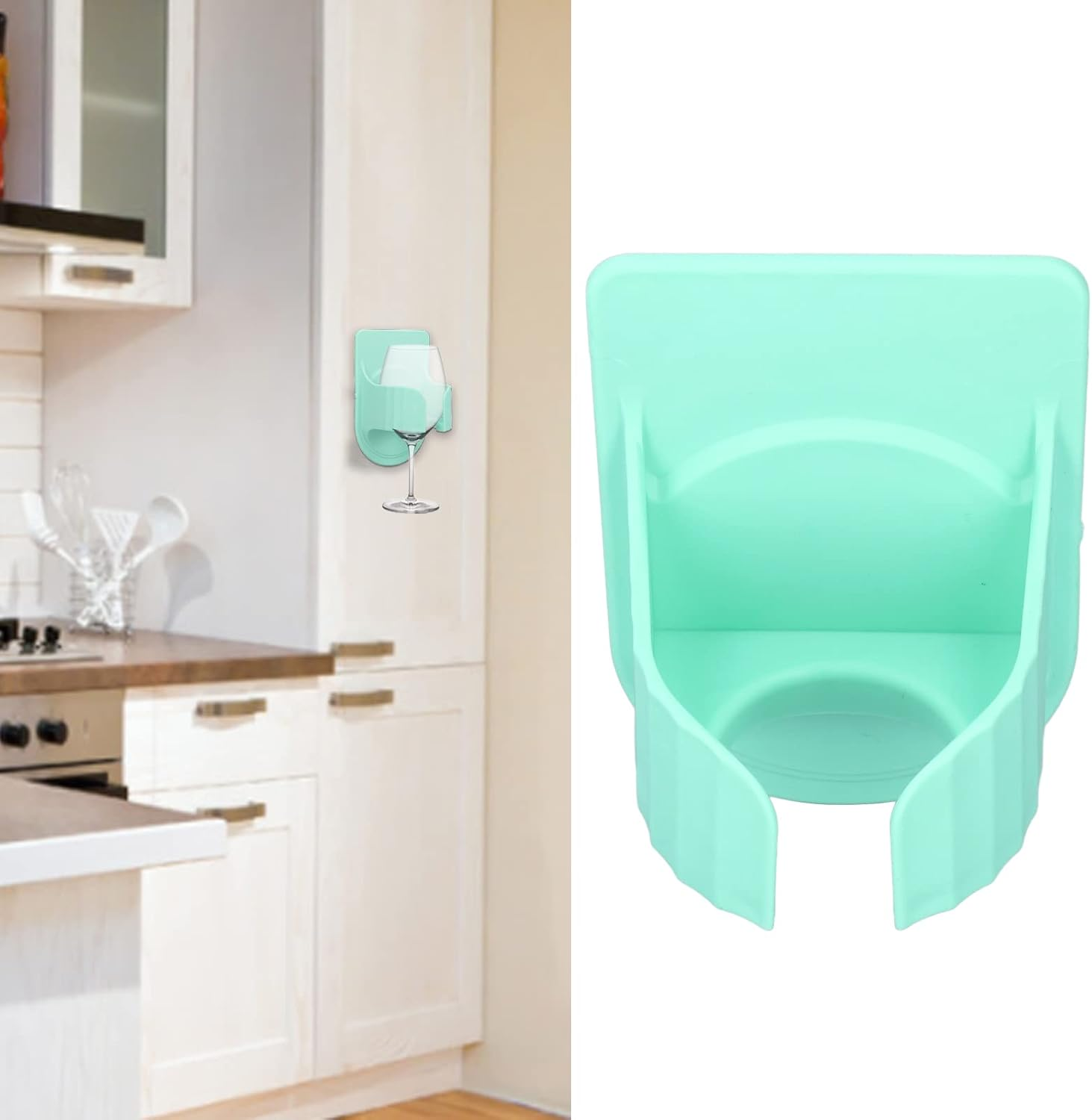 Shower Beer Holder, Flat Appearance TPR Material Drink Holder for Kitchens for Bathroom Green image number 4