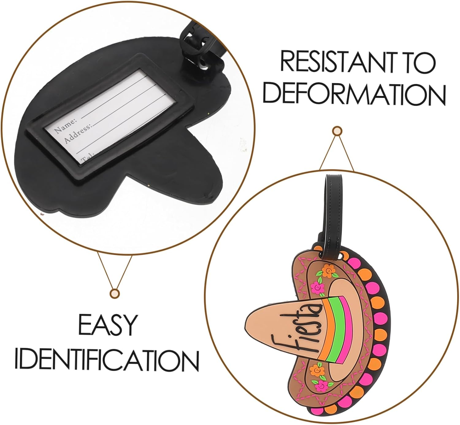 NIYANGLE 3Pcs Hawaiian Sunglasses Luggage Tags Travel Id Suitcase Tag Women Men Baggage Decor image number 3