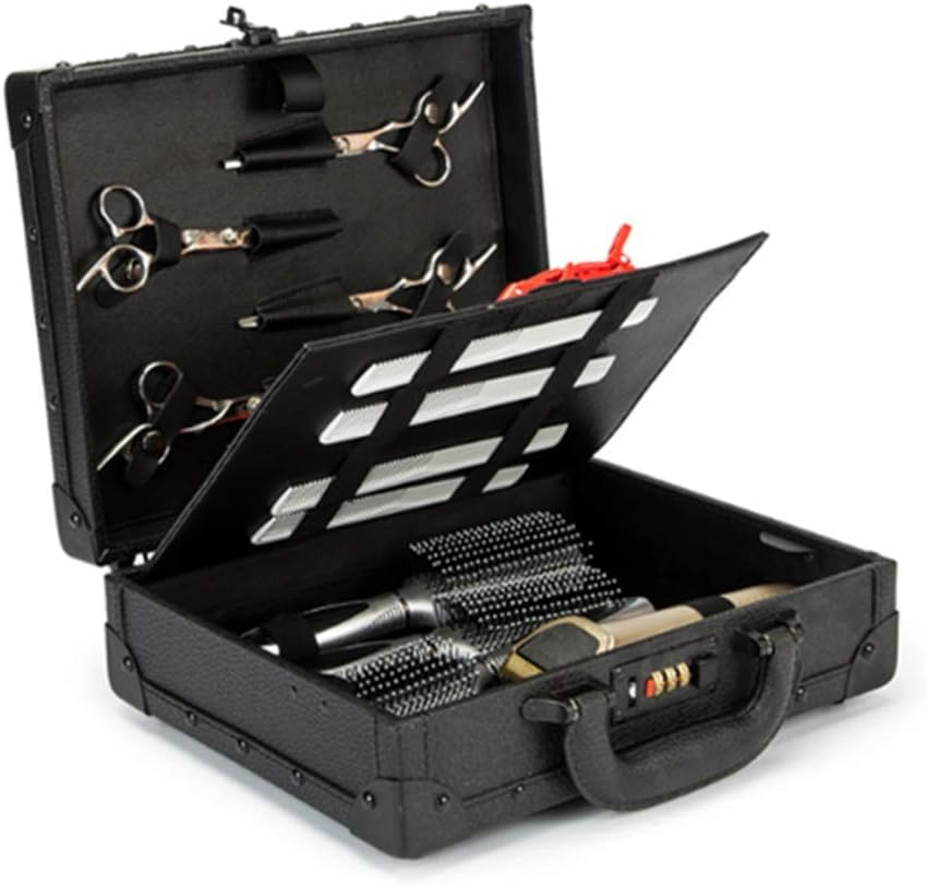 P9IDEDFH Makeup Wear Resistant High Capacity Security Code Lock Suitable for Beauty Institutions Makeup Artist Travel Bag Portable Storage Bag,Black,30X24X9.5Cm (38X28X16Cm)