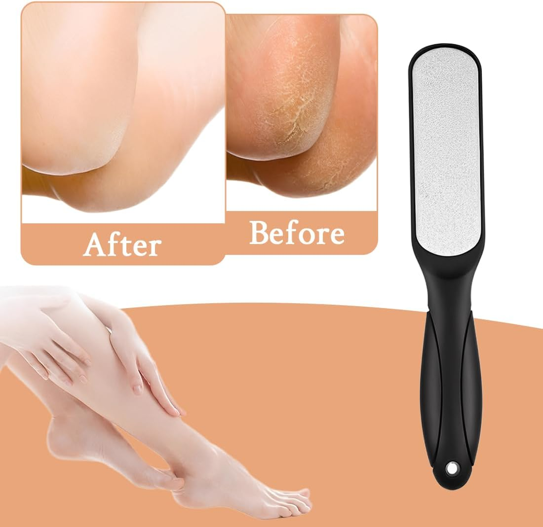 1 Pack Black Callus Rasp, Stainless Steel Double-Sided Callus Rasp Foot for Wet and Dry Cracked Feet image number 1