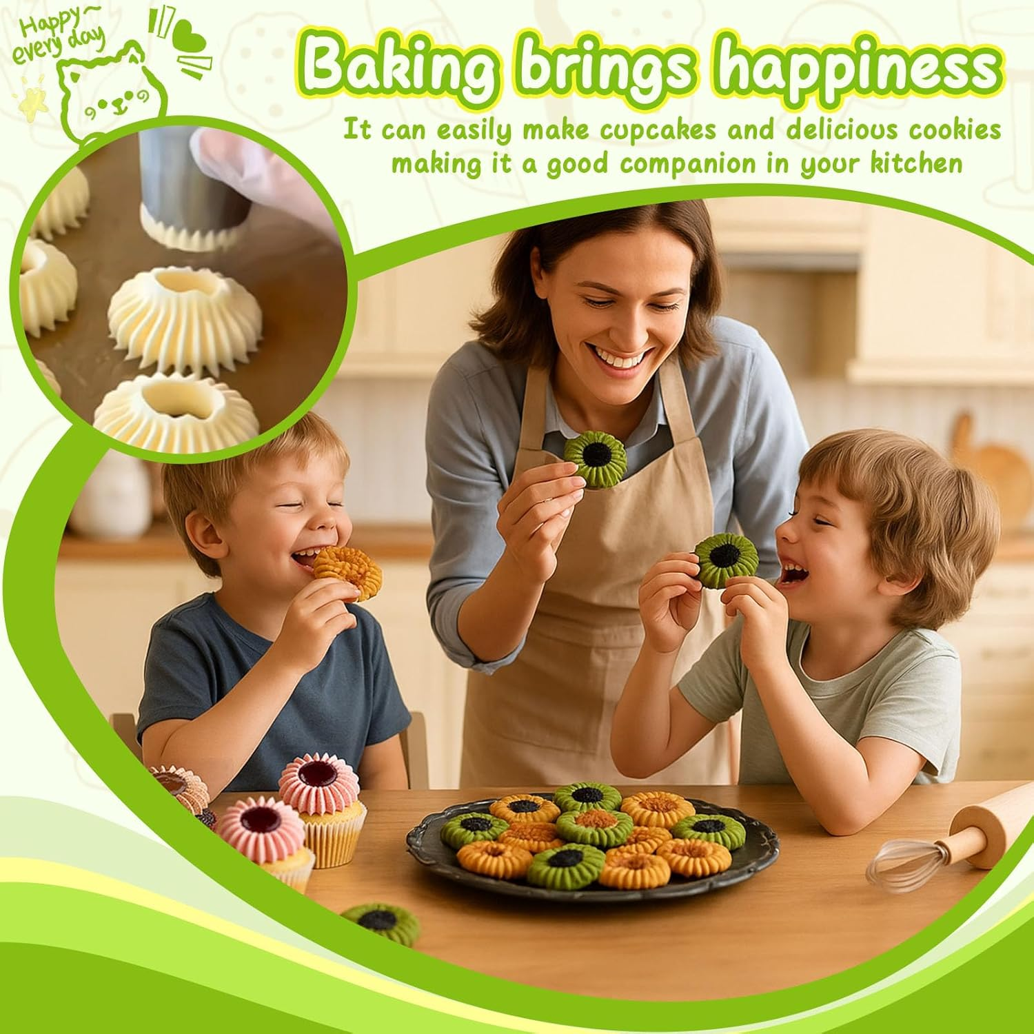 Suuker Sultan Tube Piping Tips Set, Stainless Steel Cake Decorating Tips, Frosting Icing Tips for Cupcakes, Cake, Cookie and Decorating（795S 796S） image number 4