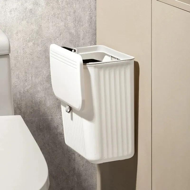 Kitchen Wall-Mounted Trash Can, Household Kitchen Waste Storage Bin, Toilet Hanging Toilet Paper Storage Bucket image number 3