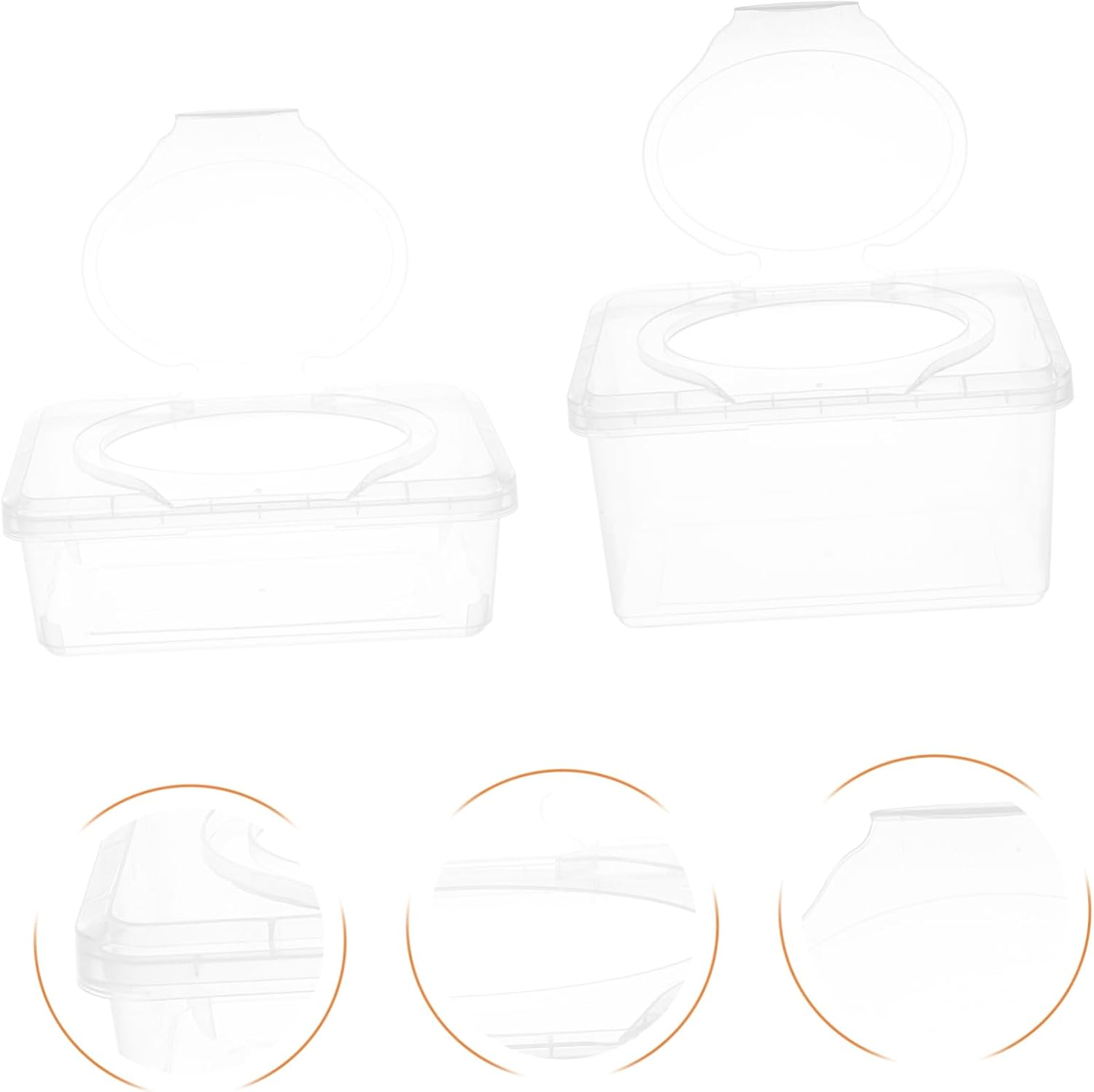 2Pcs Wet Wipes Storage Box Refillable Wipe Container Flip-Top Portable Tissue Holder for Car Outdoor Bathroom Use image number 1