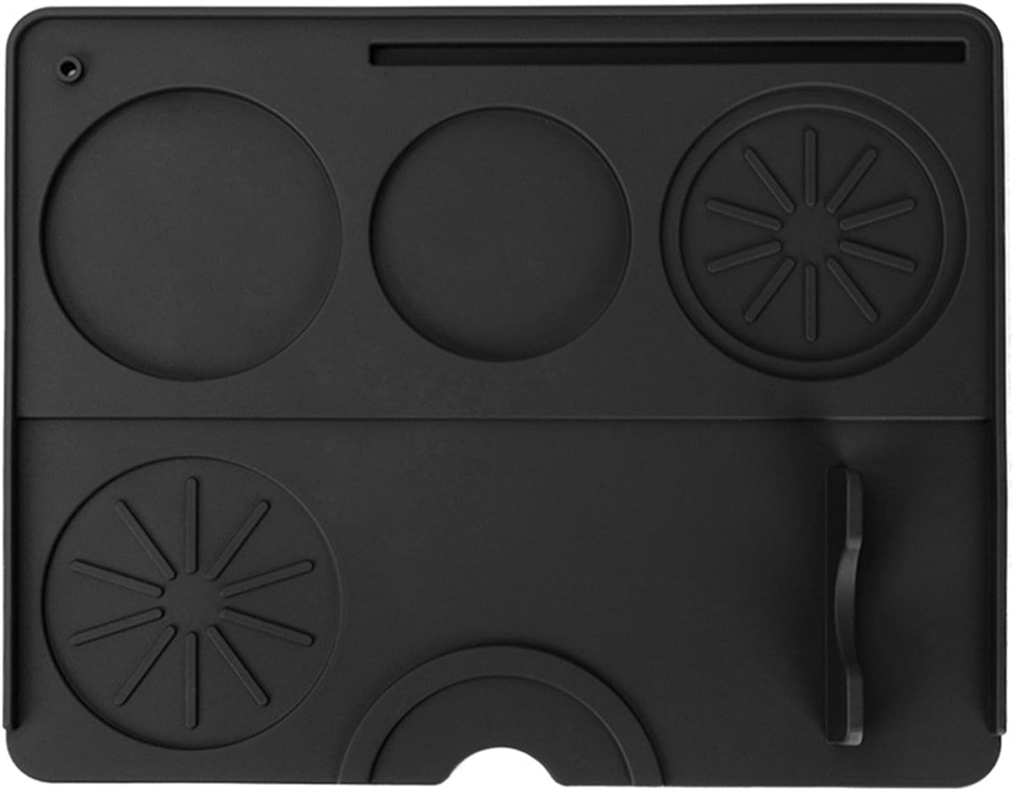 Espresso Coffee Mat, Food Grade Silicone Coffee Tamping Mat, Espresso Tamper Parafilter Distributor Organizer, Non-Slip Espresso Tamping Station Mat for Baristas Home Kitchen Bar Coffee Shop (Black) image number 5