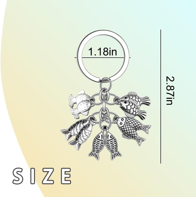 Vintage Fish Keychain for Husband Boyfriend Novelty Fishing Gifts for Son Nephew Fisherman Birthday Presents for Grandpa Dad Fishing Retirement Gifts for Men Elderly Uncle Fish Lover Fisherman Keyring image number 5
