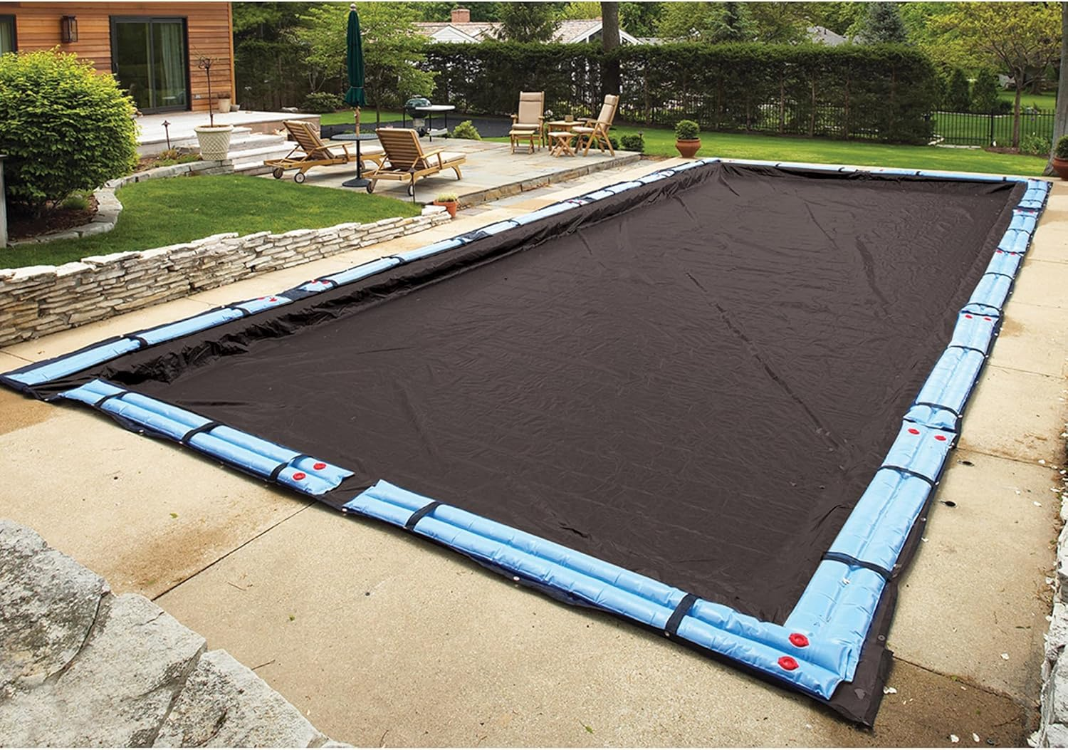 Blue Wave BWC744 Bronze 8-Year 16-Ft X 24-Ft Rectangular in Ground Pool Winter Cover,Dark Navy Blue