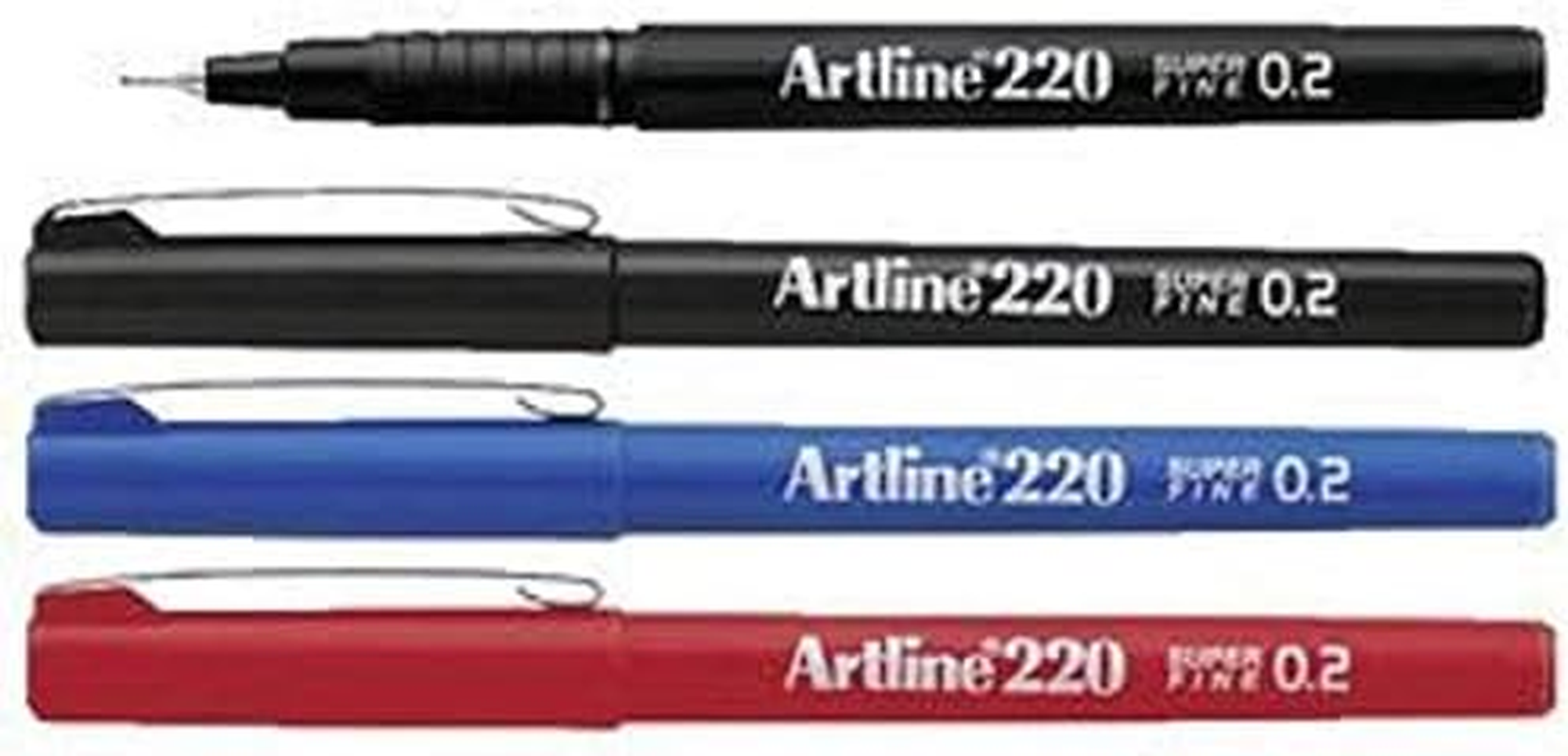 Artline 220, 122084, Fineliner Pen, Hangsell, 0.2Mm, Black, 4 Pack image number 1