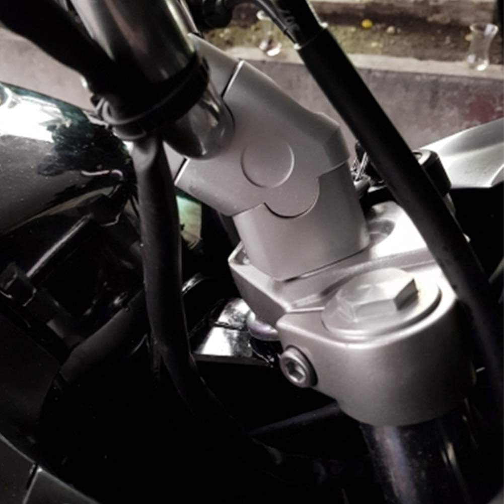 2 Pcs Universal Handlebar Risers for Motorcycle, 7/8 Inch Handlebar Risers Mount Clamp Handle Bar Riser with Accessory Kit(Black) image number 6