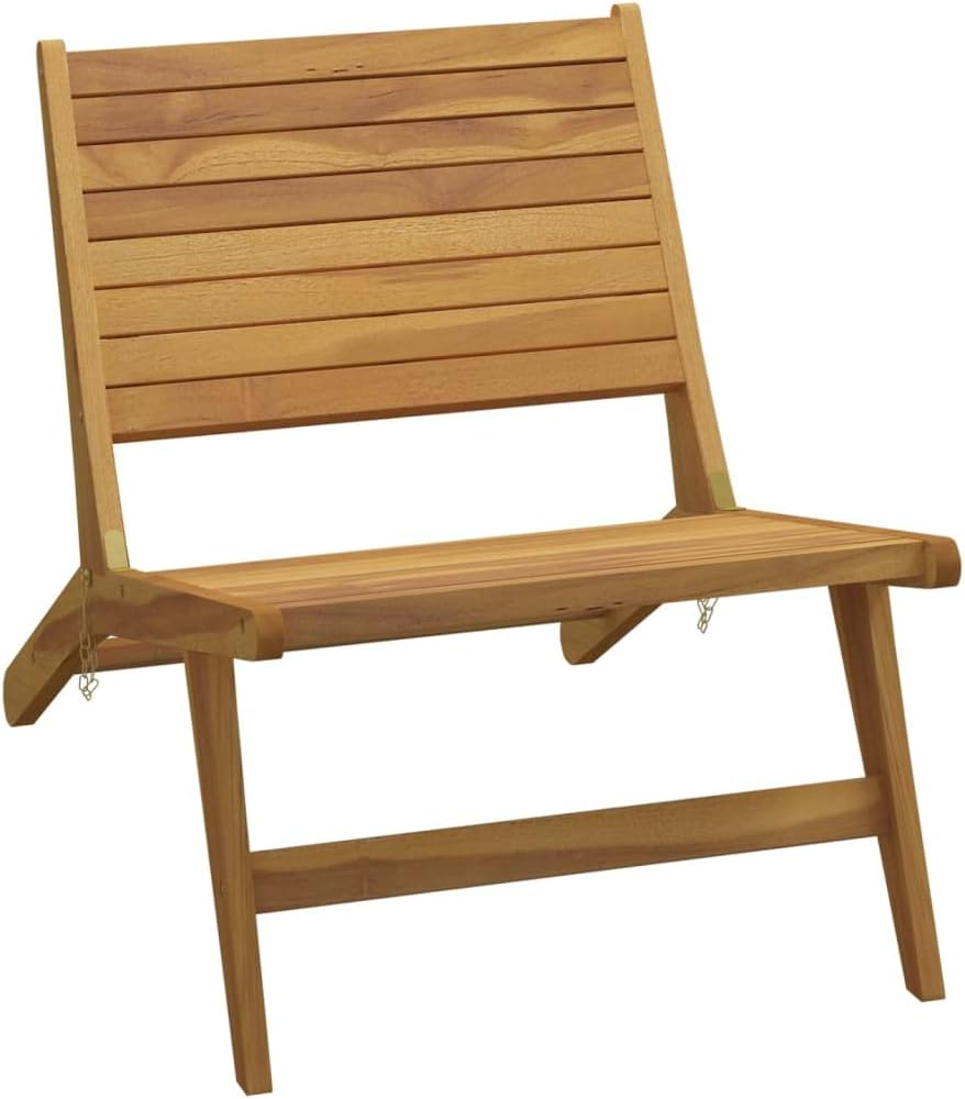 Vidaxl Garden Chair, Solid Teak Wood, Foldable Backrest, Brown, Ideal for Patio Terrace or Garden, 60 X 90 X 65 Cm image number 3