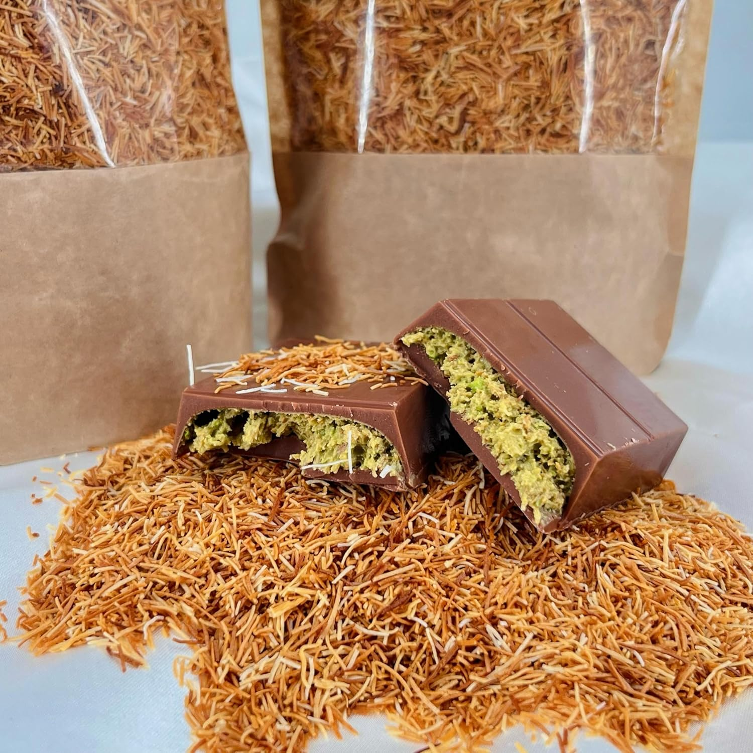 Roasted Kataifi, Crunchy Caramelized Kadayif, Perfect for Desserts and Dubai Chocolate Bar, 150G (5.3Oz) Special Package (Roasted Shredded Wheat) image number 5