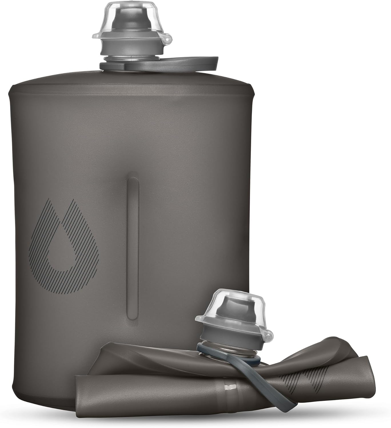 Hydrapak Stow (500Ml, 17Oz) - Collapsible Water Bottle - Ultralight & Packable Travel Bottle, Flexible Ski, Hike, Bike or Climb Squeeze Flask - Redwood Red