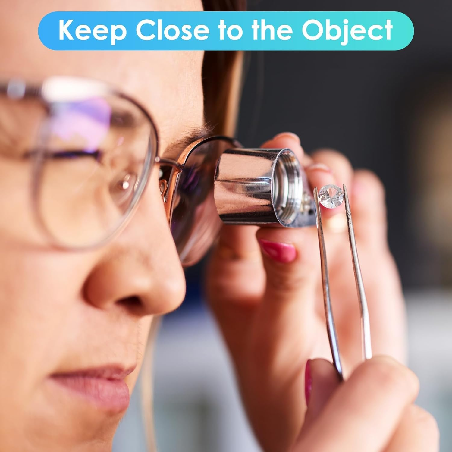 40X Jewelers Loupe Magnifier Magnifying Glasses, LED/UV Illuminated Jewelry Loop Pocket Folding Magnifying Glass with Metal Construction for Close Work, Gardening, Kids, Stamp, Rock Collecting 1Pack image number 1