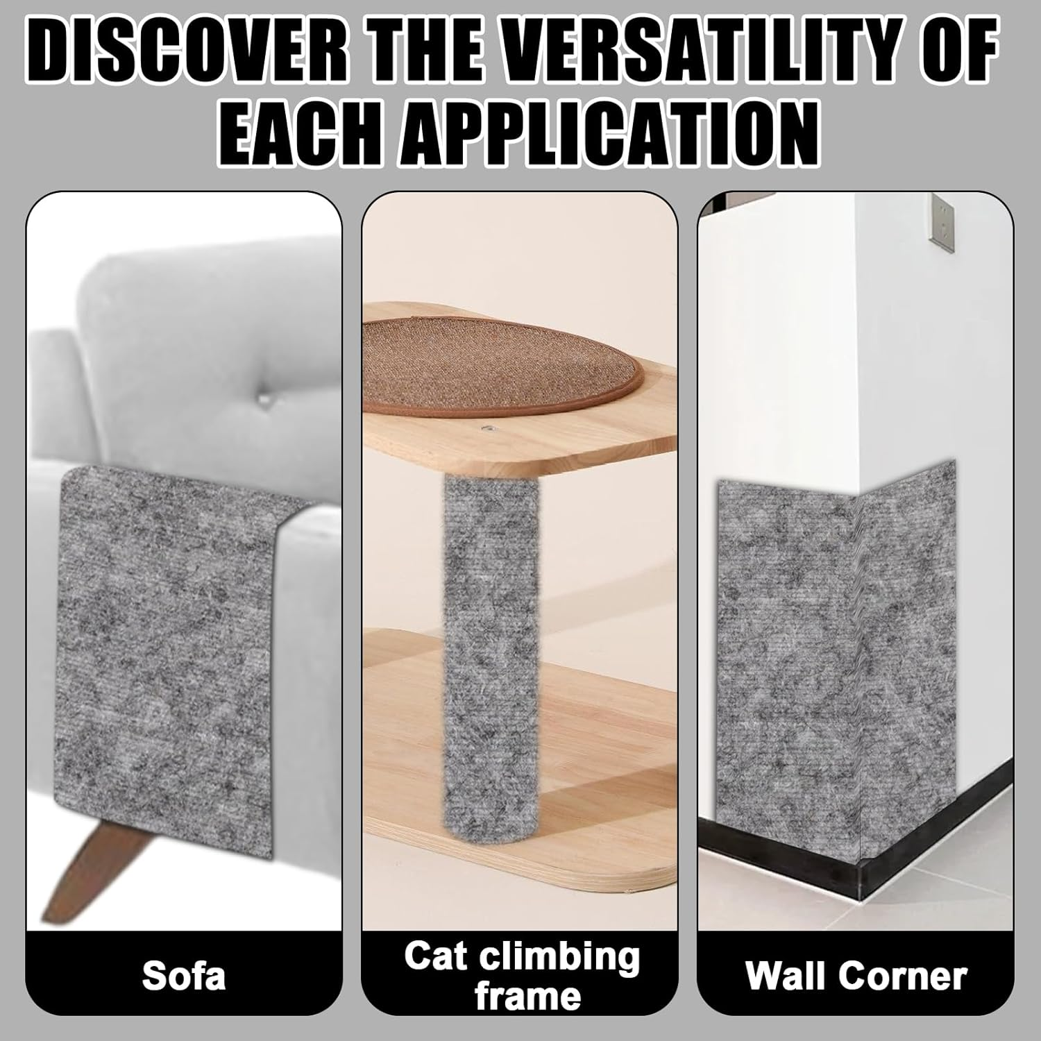 200 Cm X 40 Cm Self-Adhesive Scratching Mat Cat Scratching Mat Cat Wall DIY Trimmable Scratching Board Cat Scratching Mat Scratch Protection Sofa Cat Anti-Scratch Tape for Cat Stand Wooden Handle Cat image number 6