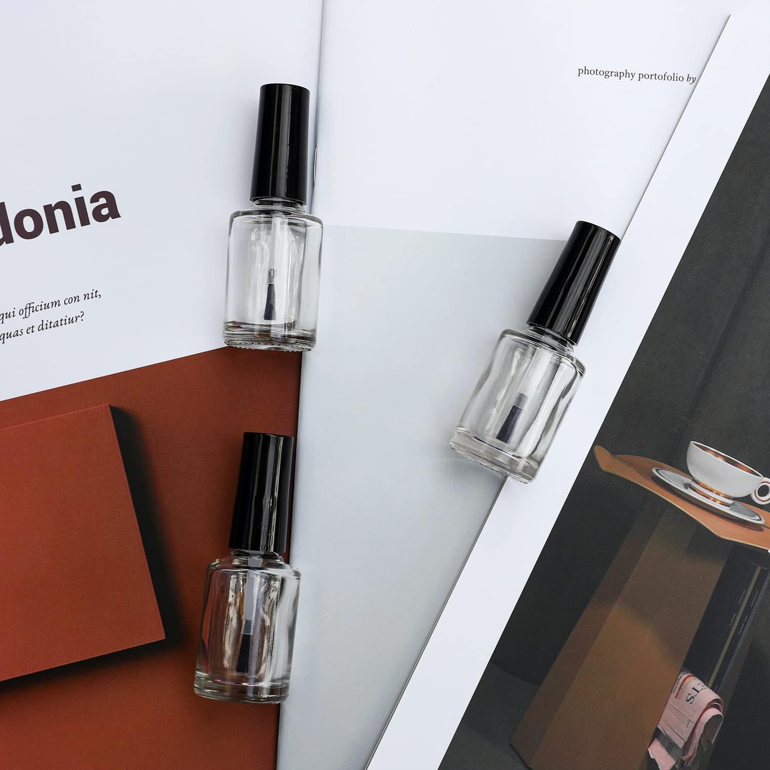 Agidea Empty Nail Polish Bottles with Brush Cap, 15Ml Empty Glass Refillable Nail Polish Bottles with Mixing Agitator Balls & Funnels, Pack of 6 image number 5