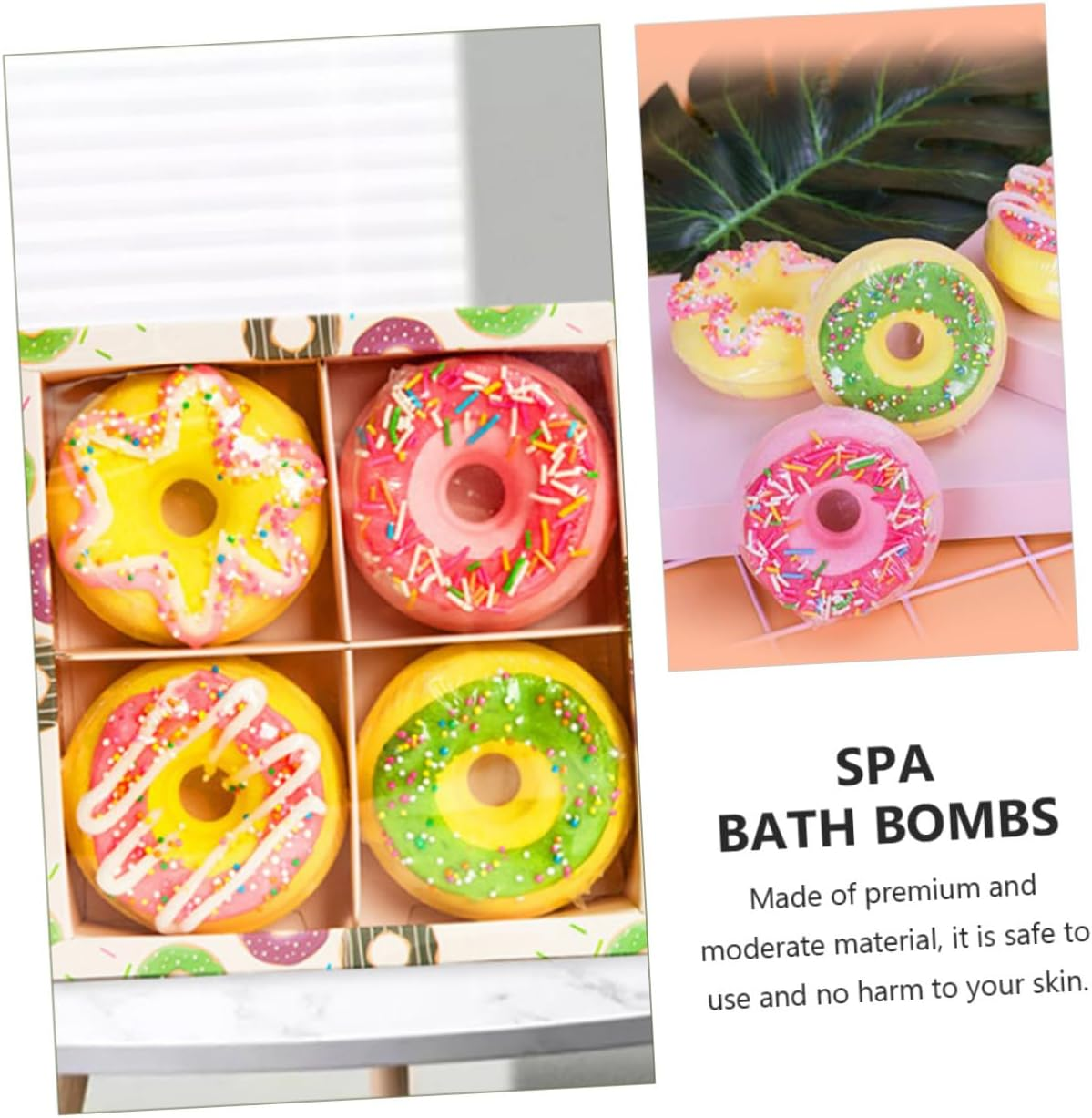 PACKOVE 4Pcs Doughnut Shape Bath Salt Balls Sea Salt Foot Soaking Random Style