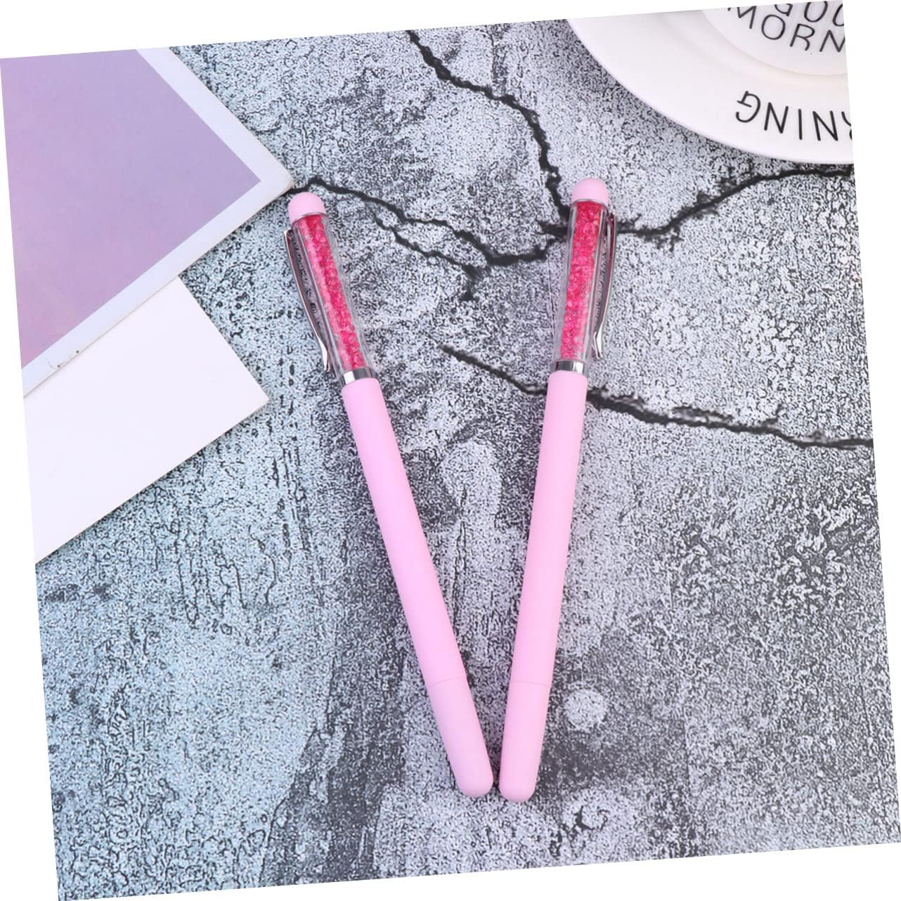 EXQUIMEUBLE 3Pcs Nail Point Pen Set for Manicure Rhinestones Picking Dotting Tools for Women DIY Nail Art with Purple Green Pink Pens for Precise Decoration image number 1