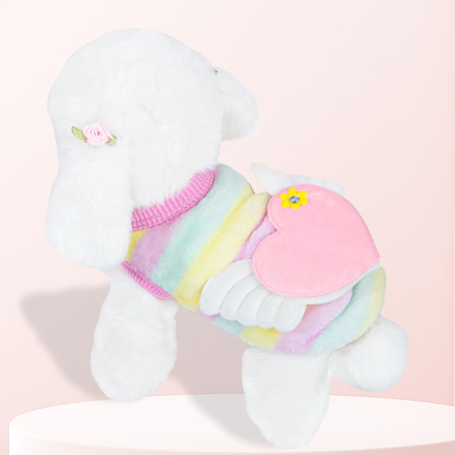 2 Pieces Teacup Dog Clothes Dog Sweaters for Small Dogs Girl Winter Cute Warm Puppy Sweater Extra Small Dogs Clothes (Angel Wings+Crown Frog, XXS) image number 1