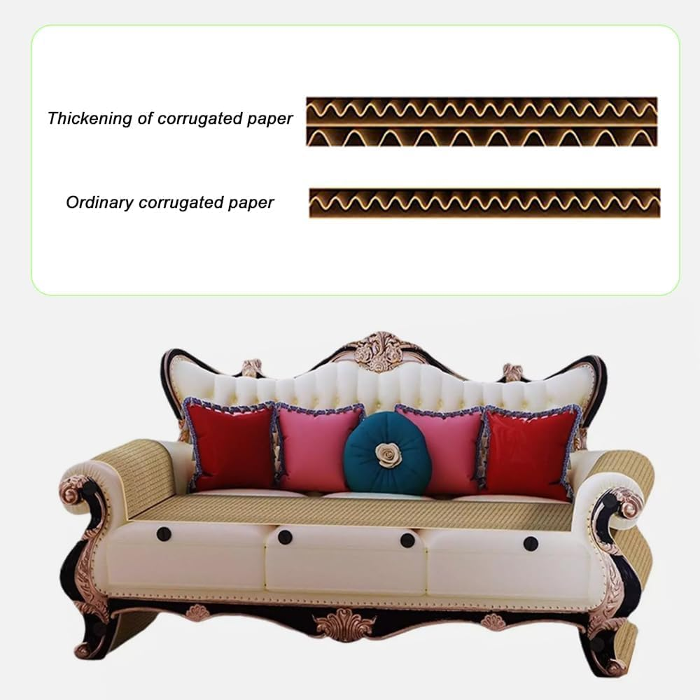 TOMVAES Cat Scratcher Sofa, Vintage Style Cardboard Cat Bed and Scratching Board, Corrugated Paper Cat Furniture Protector for Indoor Cats Red image number 4