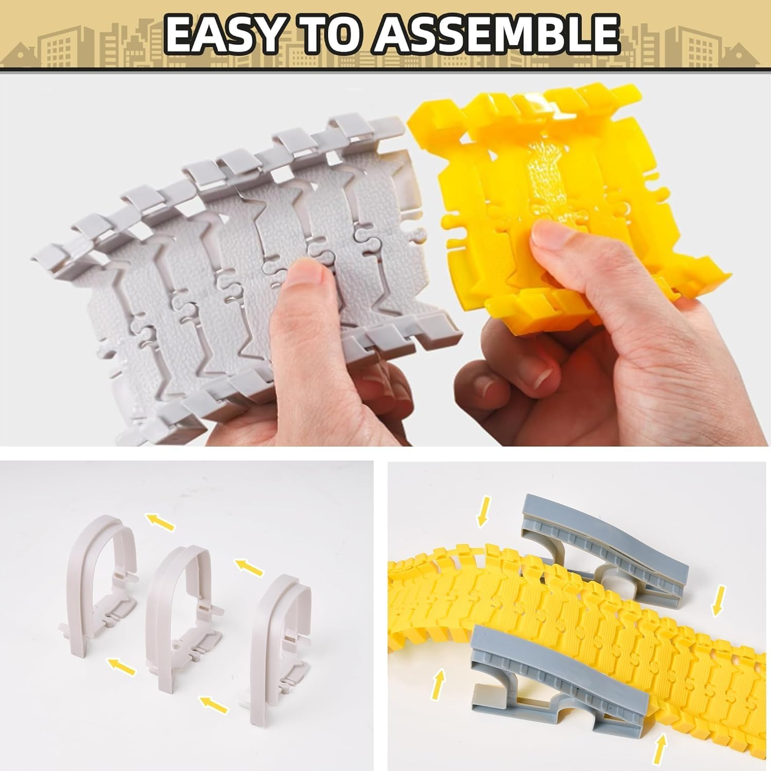 Kids Toys 305 PCS Construction Race Tracks Toy for 3 4 5 6 7 8 Year Old Boys Girls, 5 PCS Construction Truck Car and Flexible Track Play Set Create a Engineering Road Games Toddler Toys Birthday Gifts image number 5