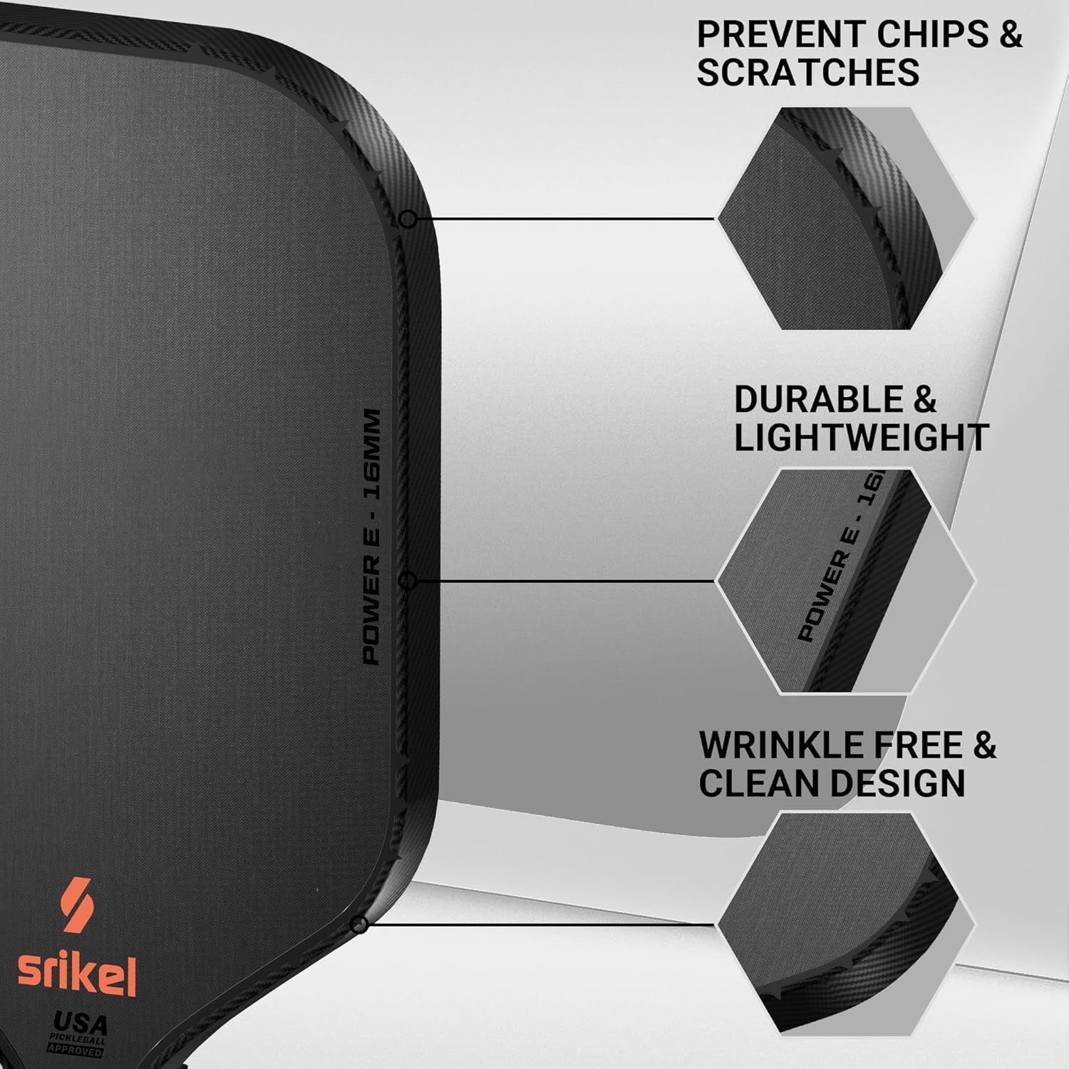 Pickleball Edge Guard Tape &ndash; Pickle Ball Paddle Edge Protection Tape 3 Pack,Paddle Head Edge Guard for 12MM to 20MM Rackets,Fits Perfectly Curved Edge,Easy Application,No Wrinkling image number 4