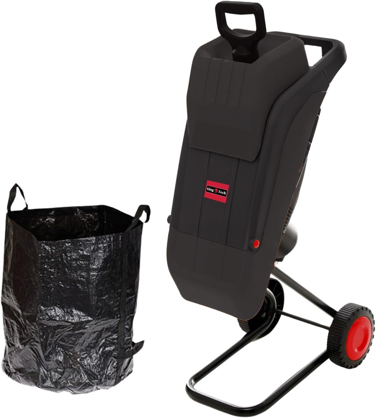King Tech Garden Shredder 2500W Electric Wood Chipper Powerful Leaf Tree Branch Multi-Purpose Mulcher Portable Wheels with Bag image number 2