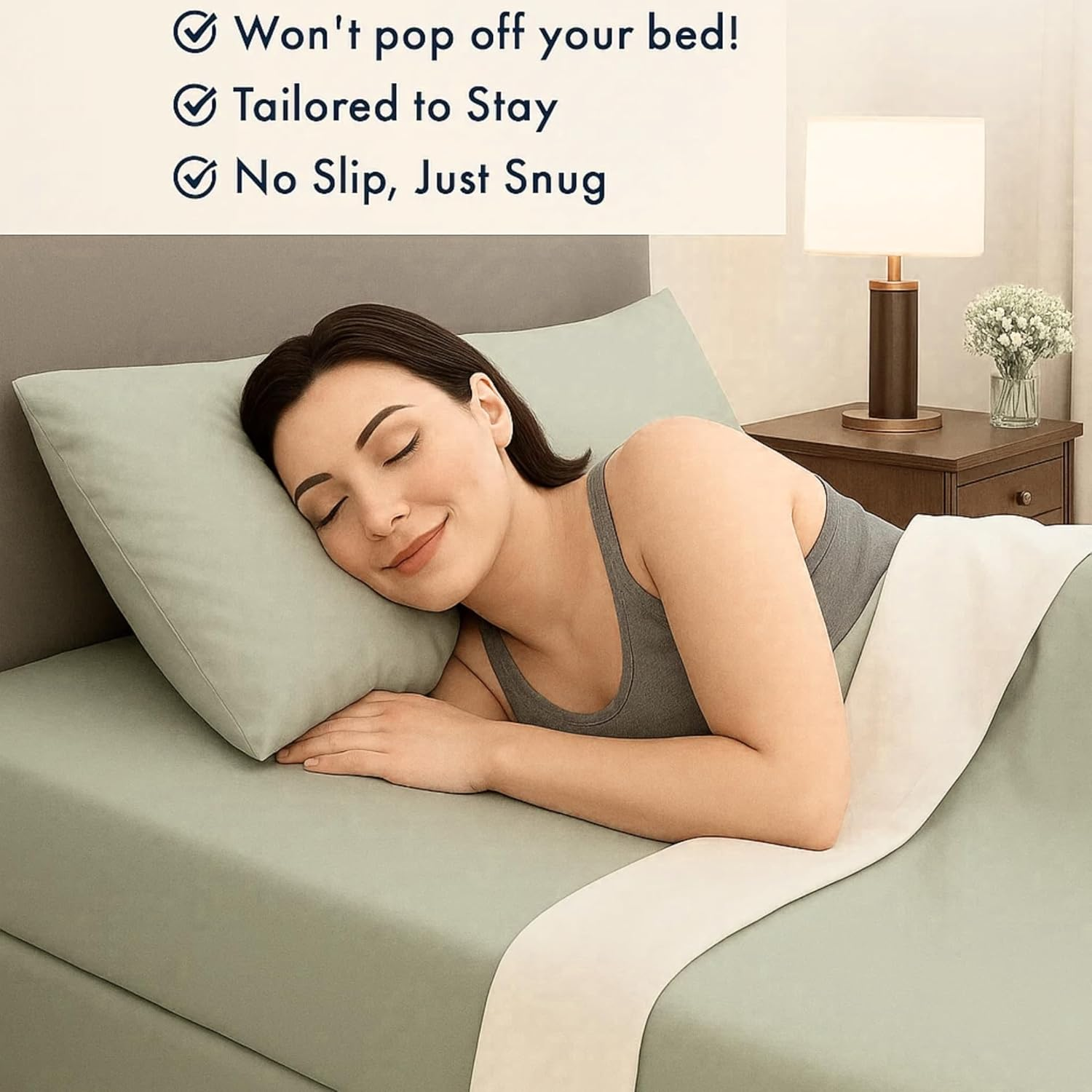 Lane Linen Fitted Sheet Super King &ndash; 1000 Thread Count Egyptian Cotton, Deep Pocket 38 Cm, Soft Touch & Premium Quality &ndash; Hotel Style Bedding - Mineral image number 1